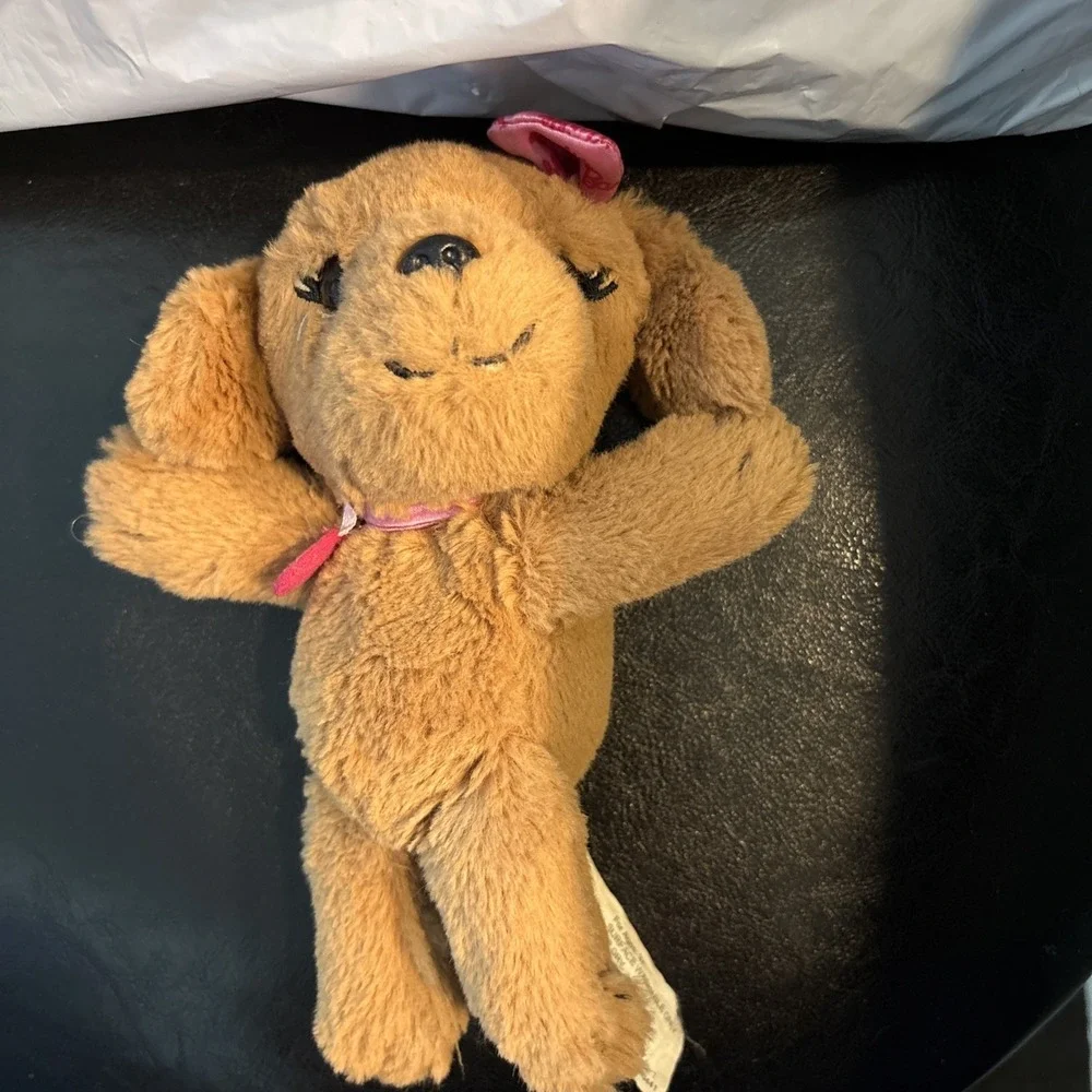 Stuffed Dog Mattel Barbie Just Play Stuffed Plush Animal Dog Toy Pink Bow Taffy